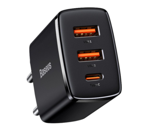 BASEUS sieciowa Compact Quick Charger 2xUSB USB-C PD 3A 30W (czarna) CCXJ-E01 - 1193690 - zdjęcie